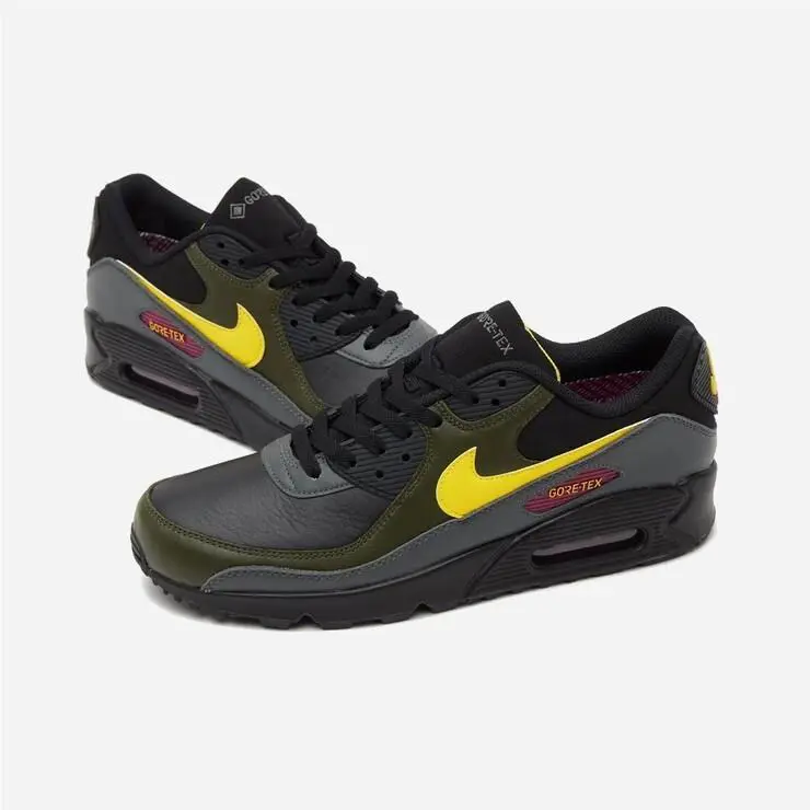 Nike shoes - Nike Air Max 90 - Air Max - Dj9779-001 - Black/Cargo Khaki/Iron Grey/Tour Yellow 17