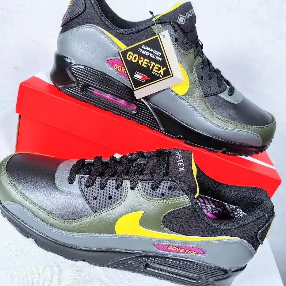 Nike shoes - Nike Air Max 90 - Air Max - Dj9779-001 - Black/Cargo Khaki/Iron Grey/Tour Yellow 6
