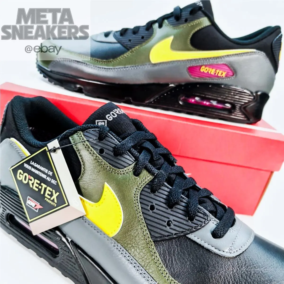 Nike shoes - Nike Air Max 90 - Air Max - DJ9779-001 - Black/Cargo Khaki/Iron Grey/Tour Yellow 11