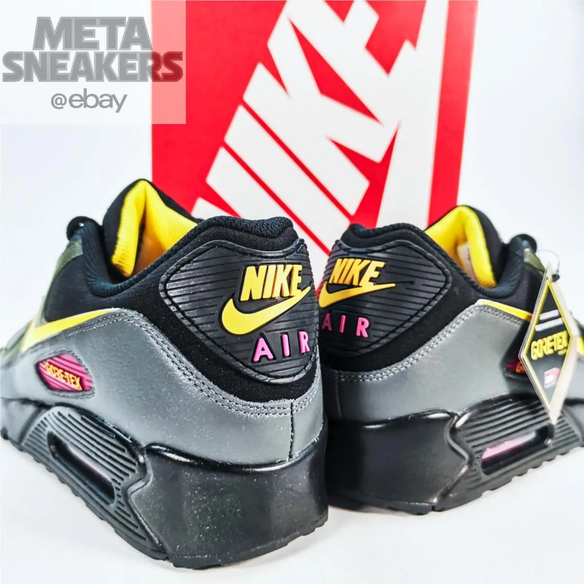 Nike shoes - Nike Air Max 90 - Air Max - DJ9779-001 - Black/Cargo Khaki/Iron Grey/Tour Yellow 1