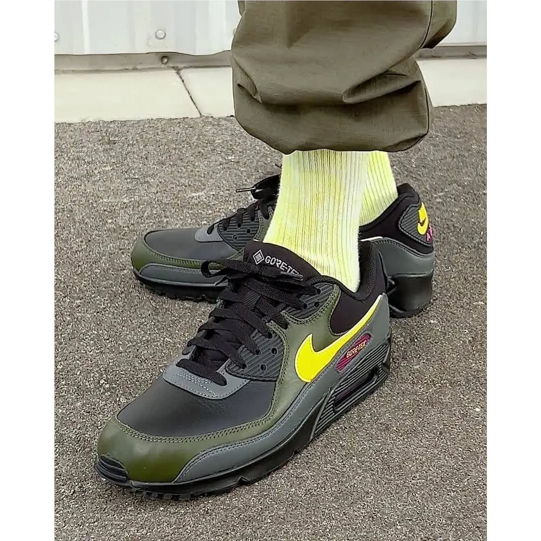Nike shoes - Nike Air Max 90 - Air Max - Dj9779-001 - Black/Cargo Khaki/Iron Grey/Tour Yellow 13