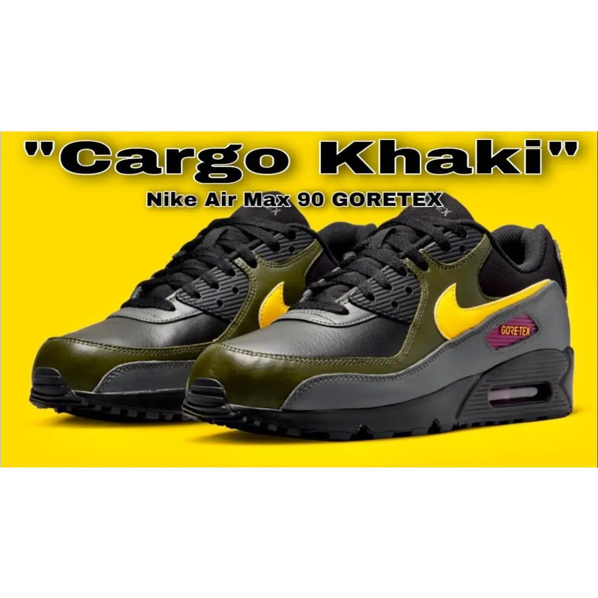 Nike shoes - Nike Air Max 90 - Air Max - Dj9779-001 - Black/Cargo Khaki/Iron Grey/Tour Yellow 15