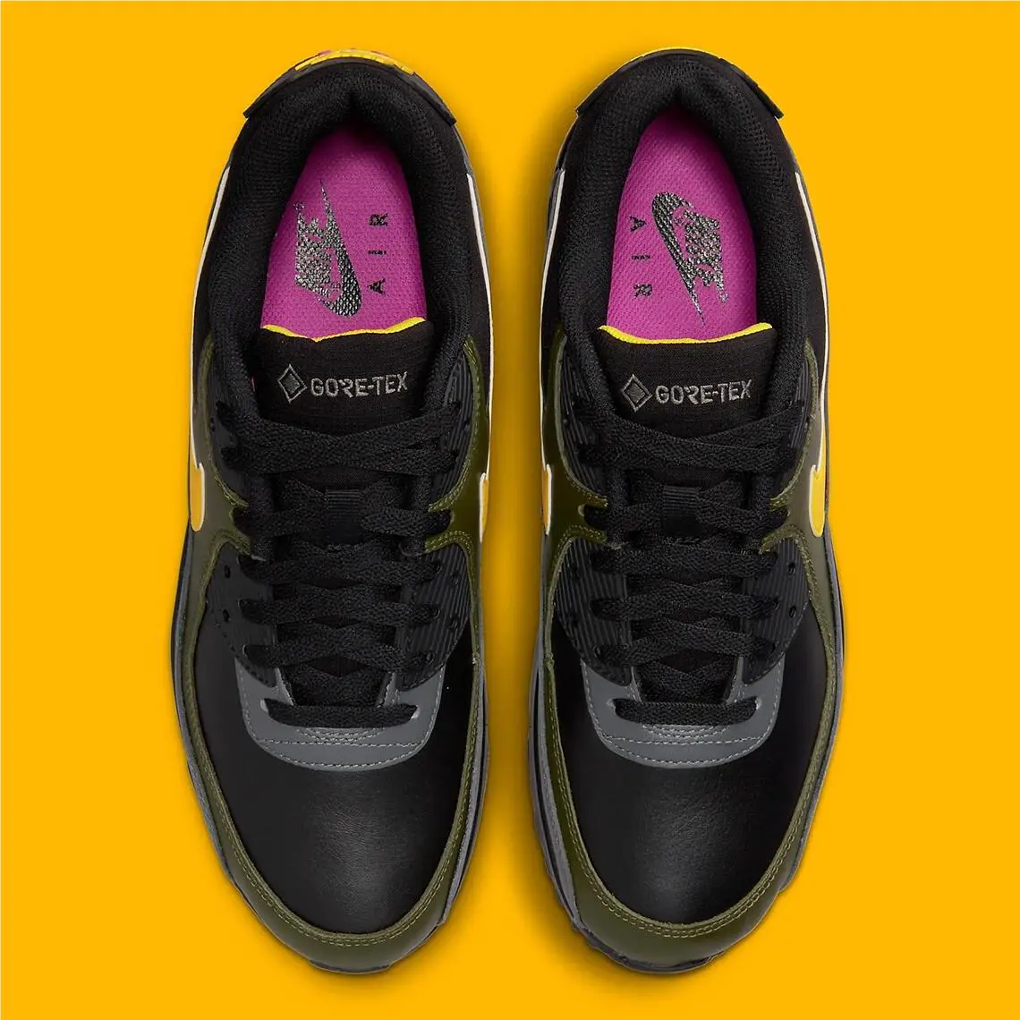 Nike shoes - Nike Air Max 90 - Air Max - Dj9779-001 - Black/Cargo Khaki/Iron Grey/Tour Yellow 21
