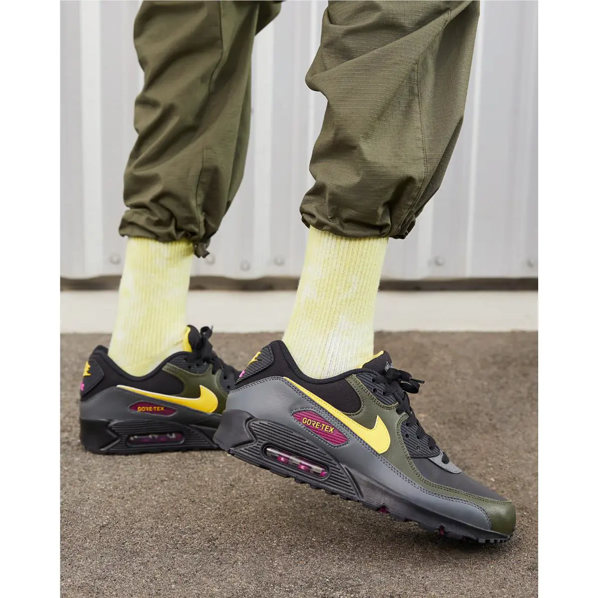 Nike shoes - Nike Air Max 90 - Air Max - Dj9779-001 - Black/Cargo Khaki/Iron Grey/Tour Yellow 4