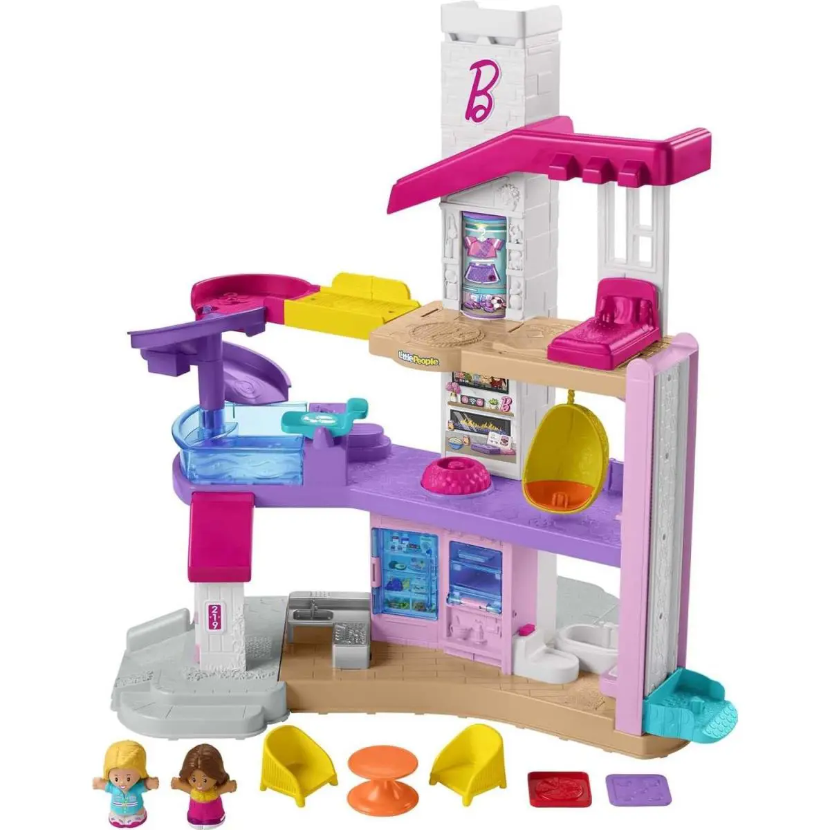 Little People Barbie Dreamhouse Playset with Music Lights 7pcs Toy