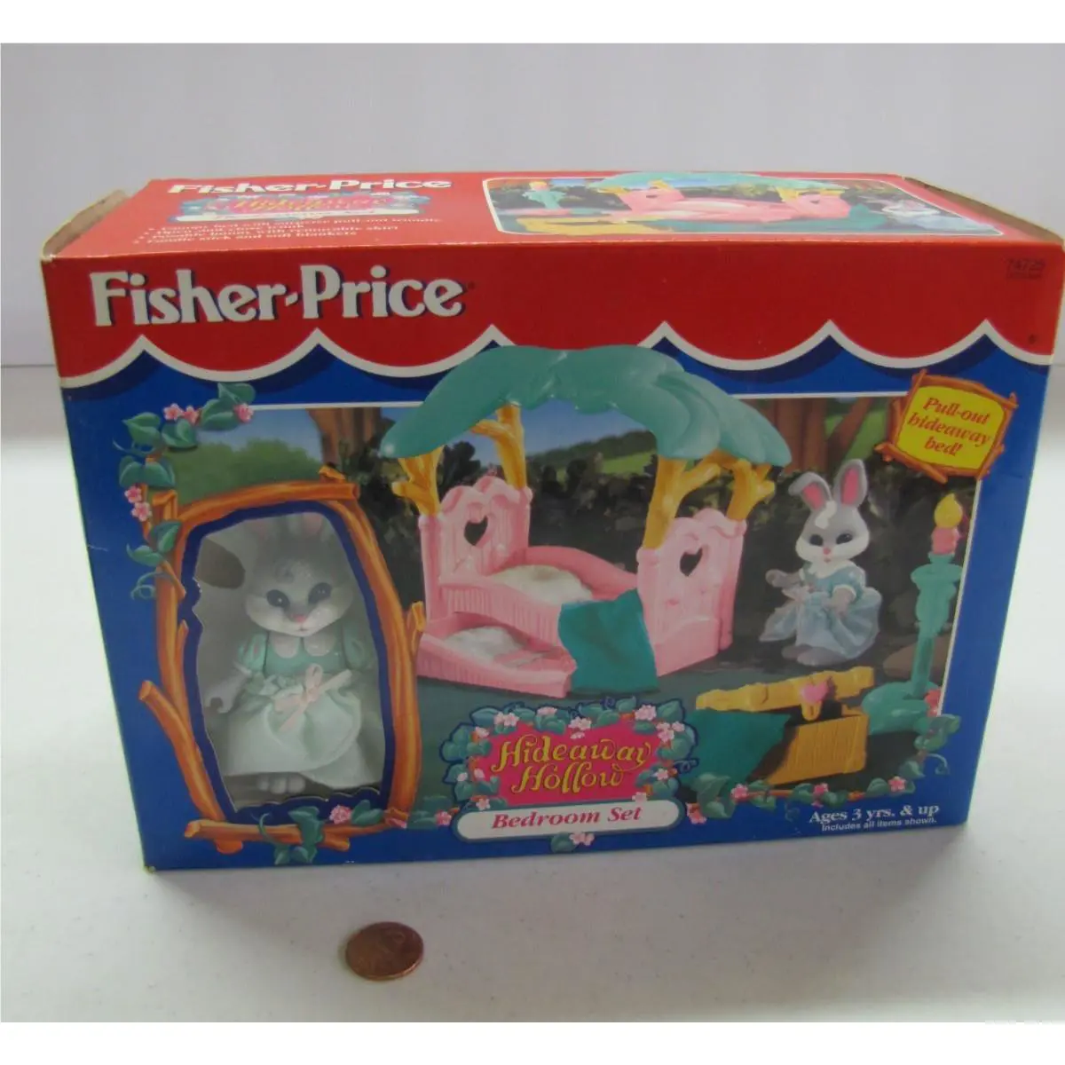 Fisher Price Loving Family Dollhouse Hideaway Hollow Bedroom Set 1996