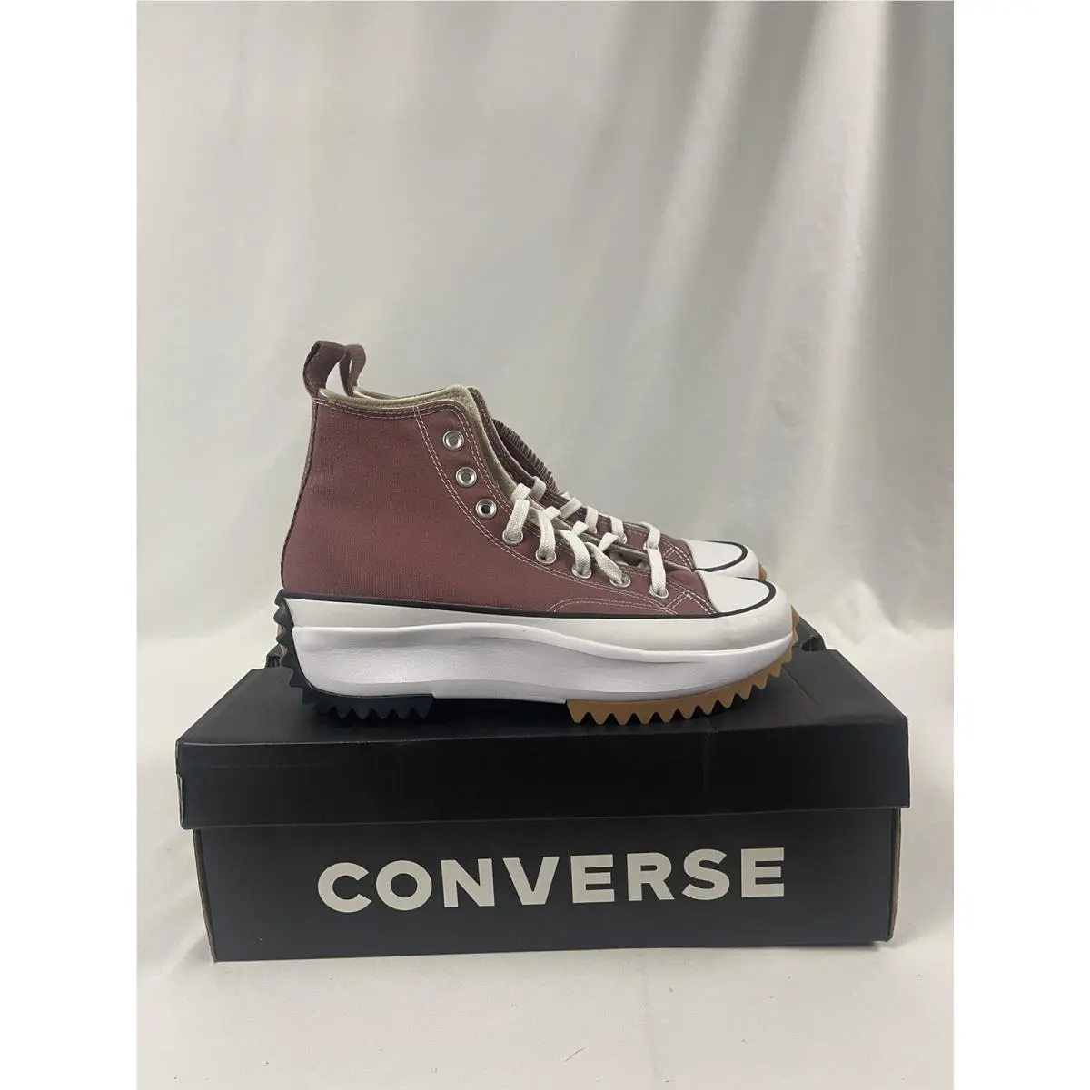 Converse Run Star Hike Hi Saddle Pink Black White A00852C Mens 8 / Women’s 9.5