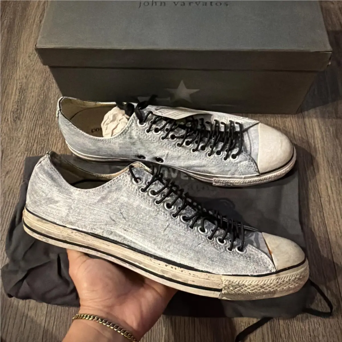 Converse All-star X John Varvatos Multi Eyelets White Black Sneakers Mens 13