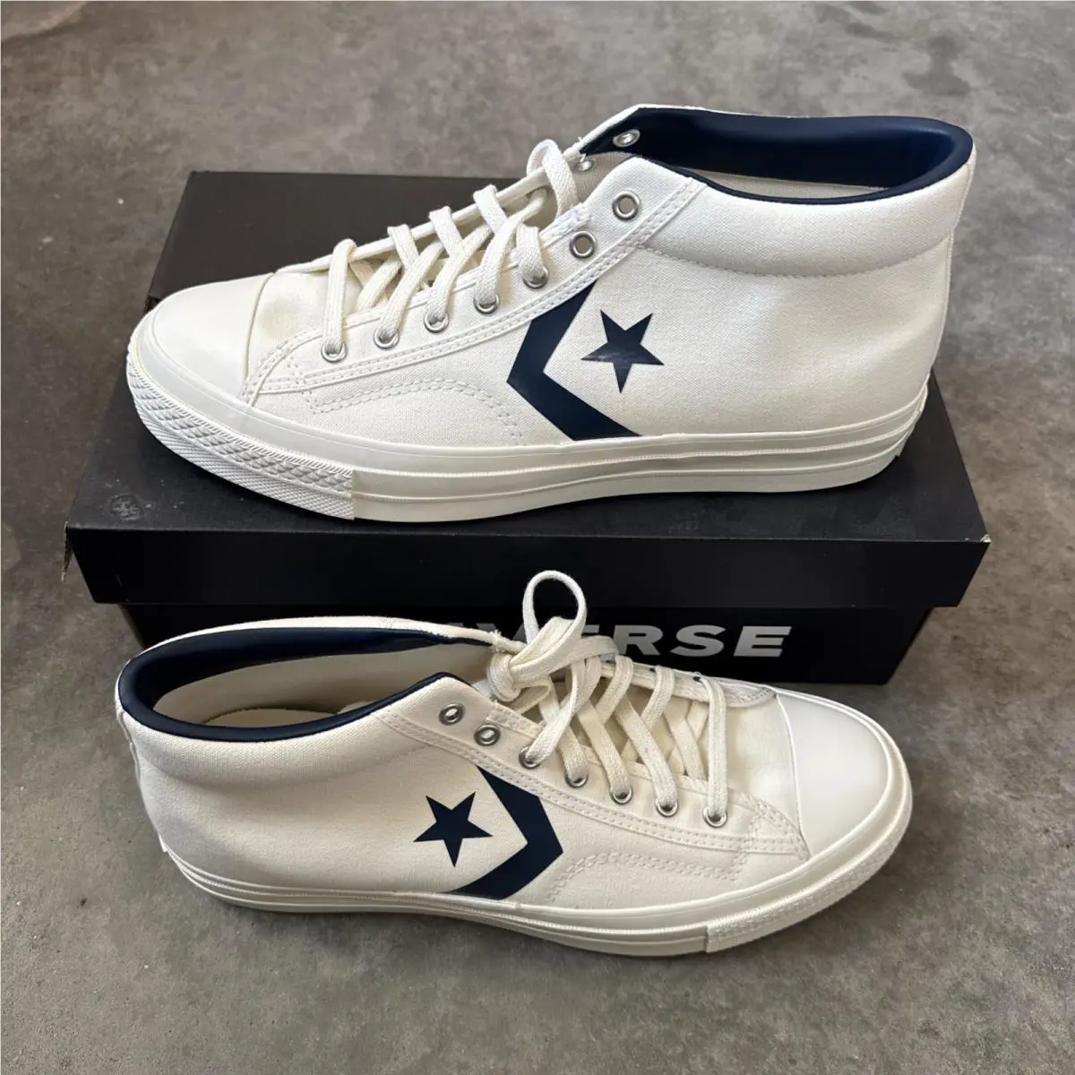 Converse shoes - Converse Star Player 76 Mid - A10407C - Egret/Navy/Blue (UPC: 0194435020594) 0