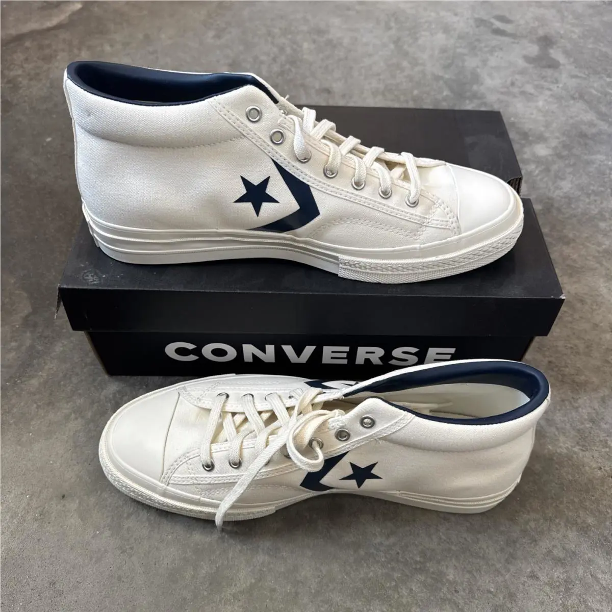 Converse shoes - Converse Star Player 76 Mid - A10407C - Egret/Navy/Blue (UPC: 0194435020594) 1