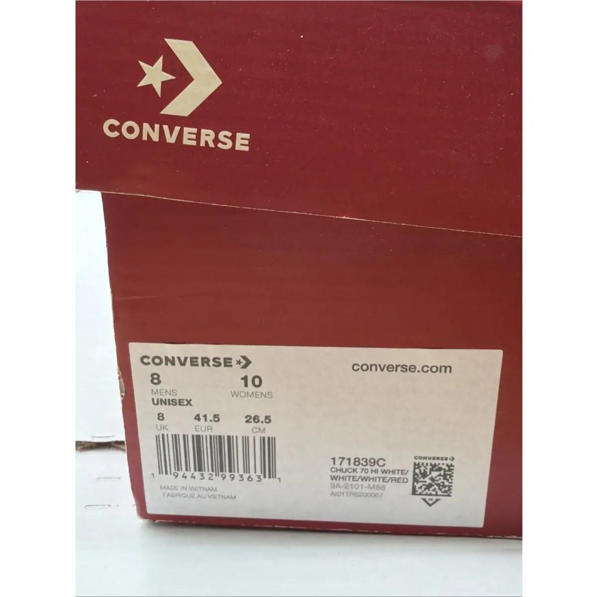 Converse shoes - Converse Chuck 70 - Chuck - 171839C - White, Manufacturer: White/White/Red 15