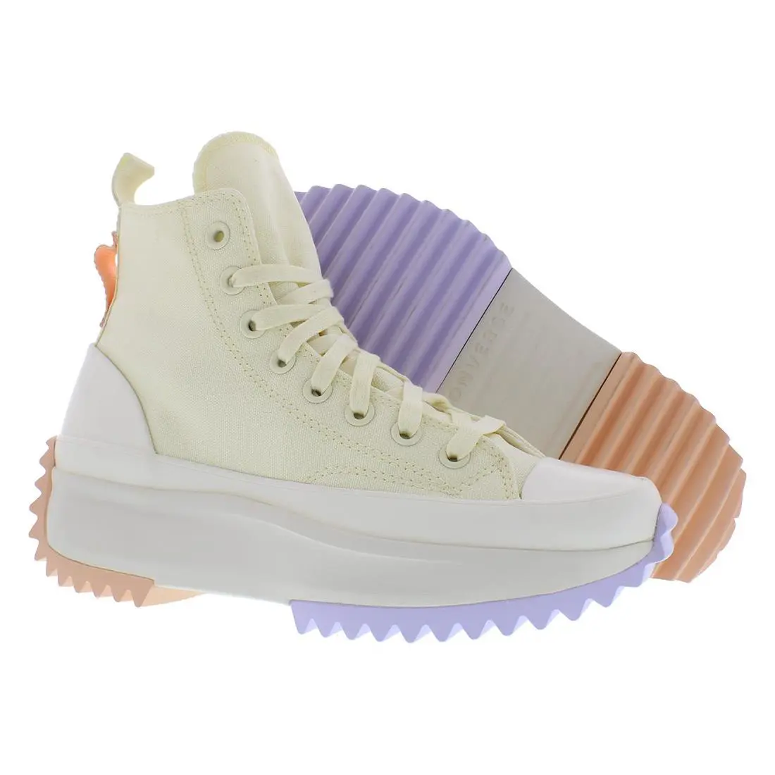 Converse Run Star Hike High Top Unisex Shoes Size 5 Color: White/mom`s Potato - Ivory, Main: Off-White