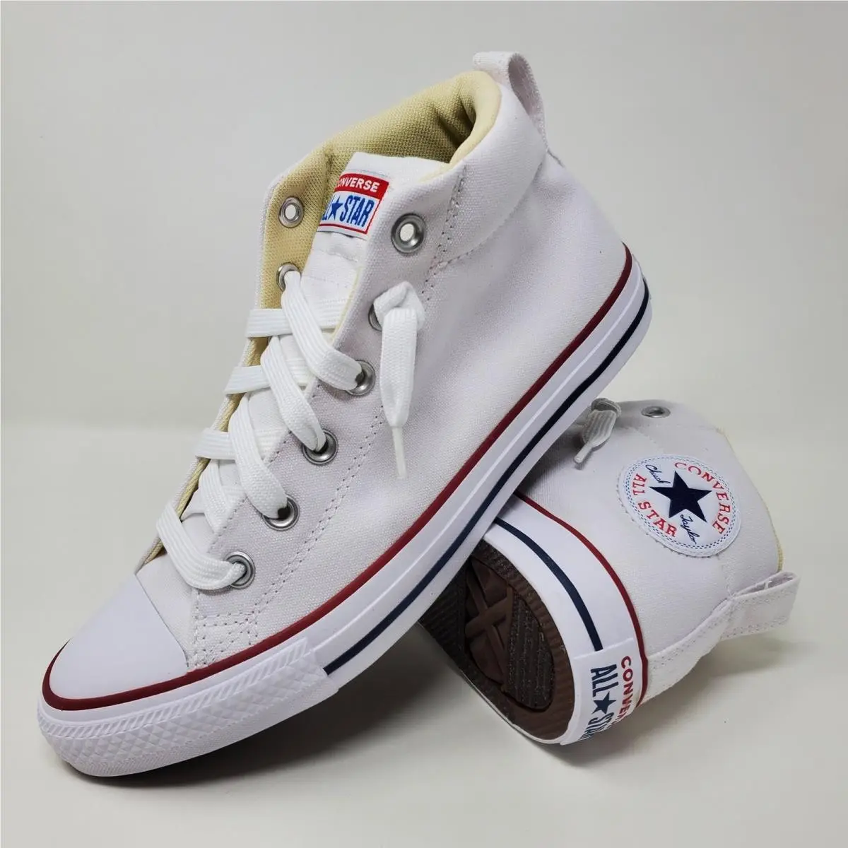 Converse CT Street Mid Sneakers White Natural 149546F Men`s Size 7 Womens Size 9