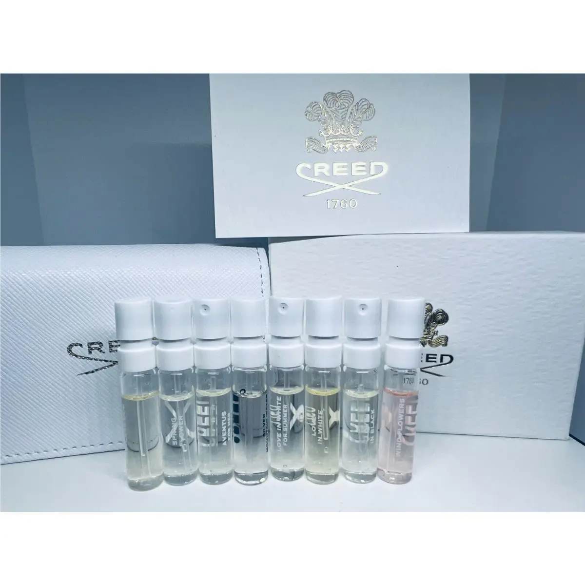 Creed Women`s White Luxury Fragrance Wallet Eau De Parfum 8 Pcs Set