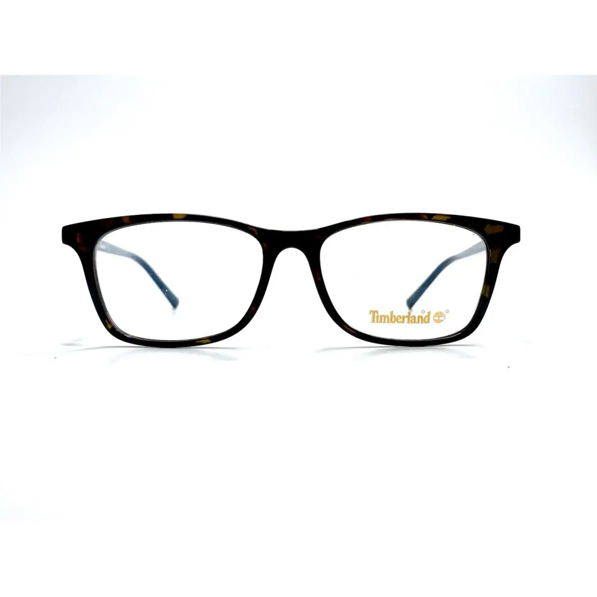 Timberland Brown Tortoise Rectangular Glasses Blue Temples TB1314 52 15 140