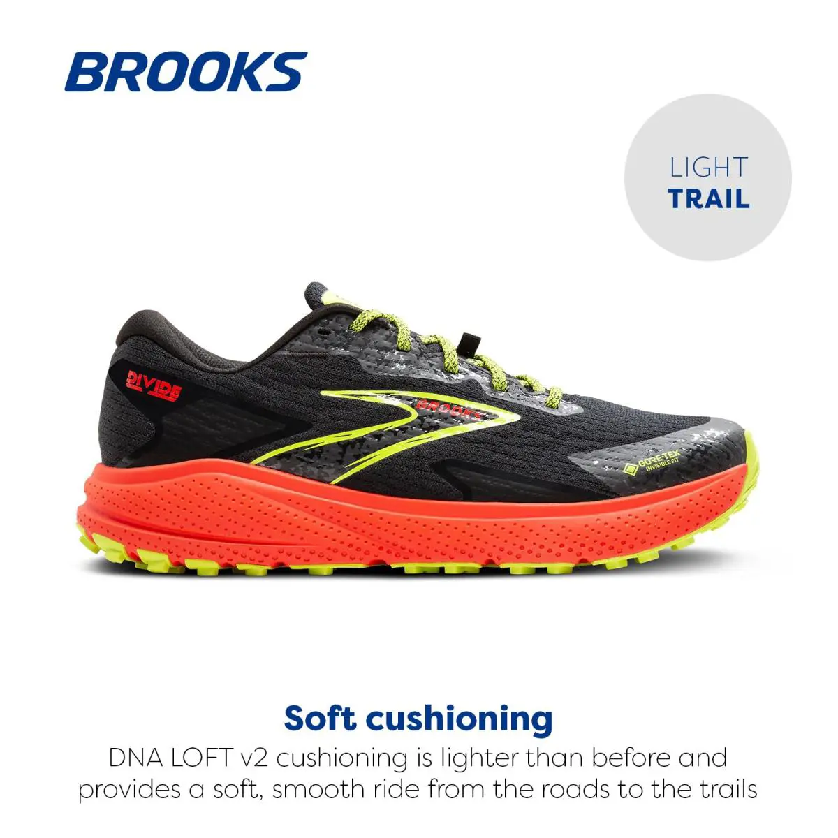 Brooks Men�s Divide 5 Gtx - Black/Cherry/Lime