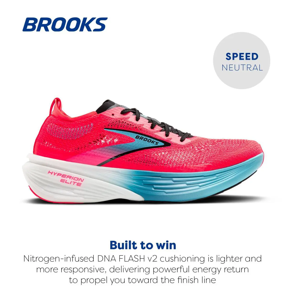 Brooks Men`s Hyperion Elite 4 Neutral Running Shoe - Diva Pink/Crystal Seas/Black