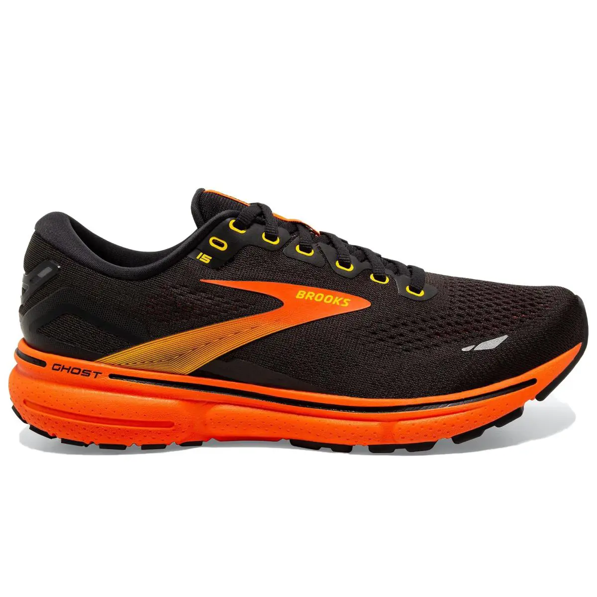 Brooks Men`s Ghost 15 - Black Yellow Red