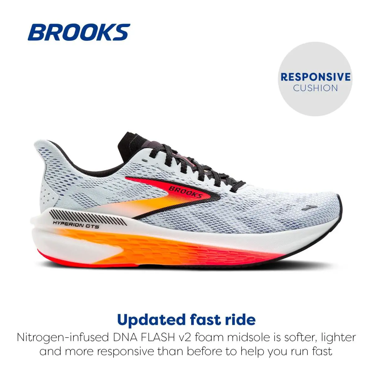Brooks Men�s Hyperion Gts 2 - Illusion/Coral/Black