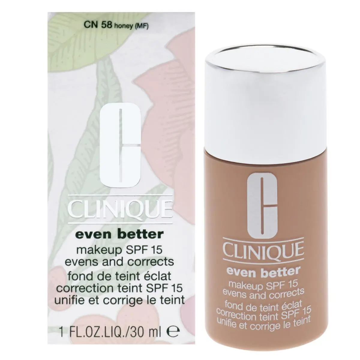 2 Pack Clinique Makeup Spf 15-CN 58 Honey MF -dry To Combination Oily Skin-1 oz