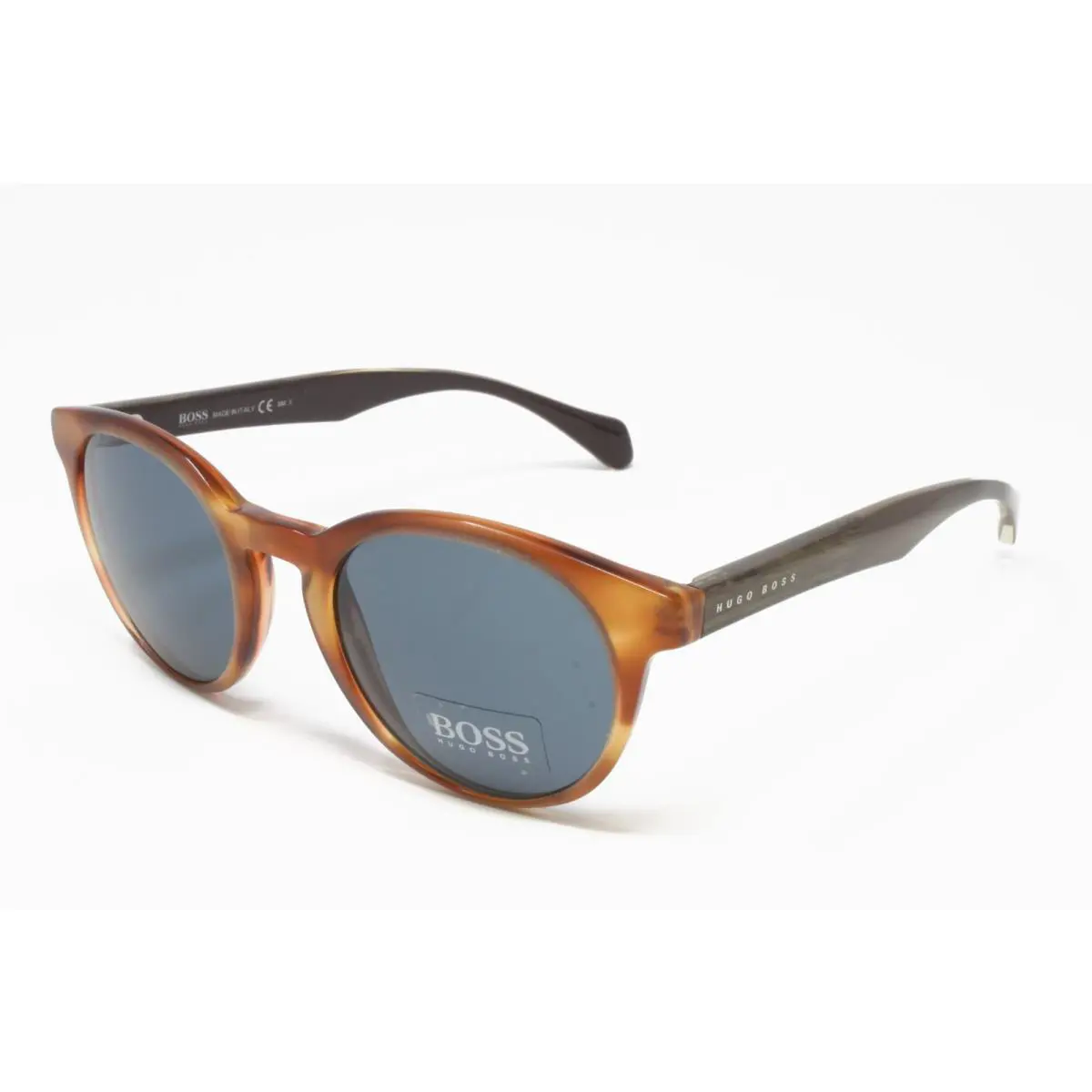 Boss Hugo Boss Sunglasses 0912S-1K1 Horn Brown 50mm Blue Lens Round Frame Italy