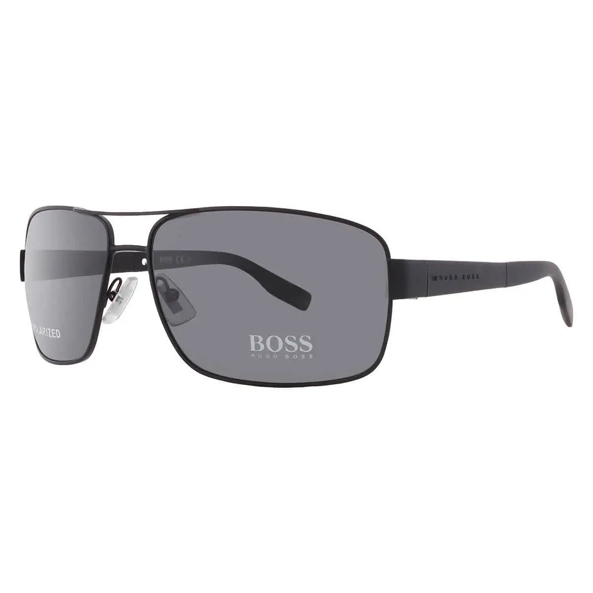 Hugo Boss Polarized Grey Rectangular Men`s Sunglasses Boss 0521/S 0003/AH 64