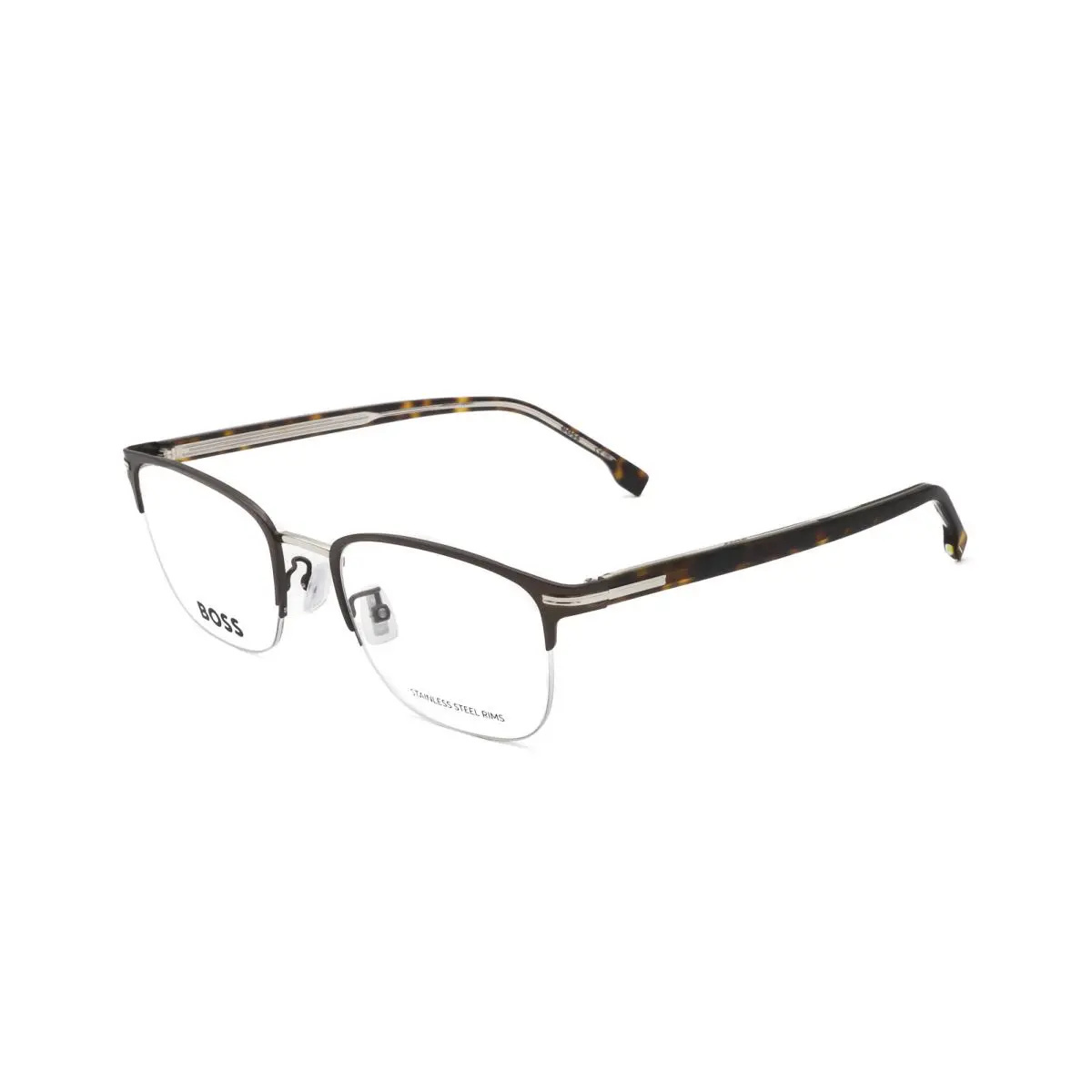Men`s 53mm Matte Brown Silver Opticals BOSS1729-G-12R-53 by Hugo Boss
