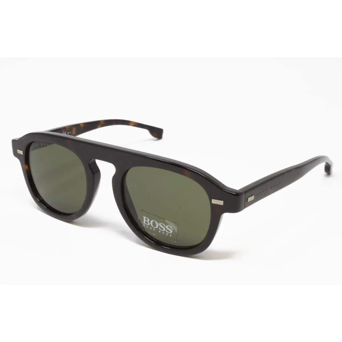 Boss Hugo Boss Sunglasses 1000S-086 Dark Havana 49mm Green Lens Round Italy