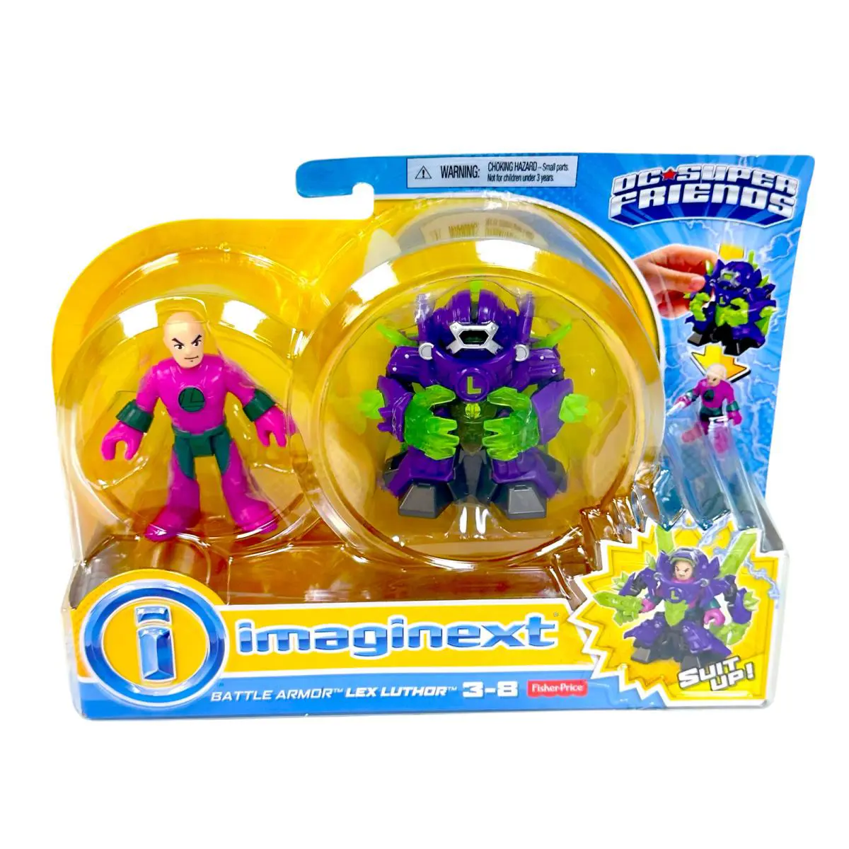 DC Super Friends Imaginext Battle Armor Lex Luthor Action Figure Kids Toy 3-8