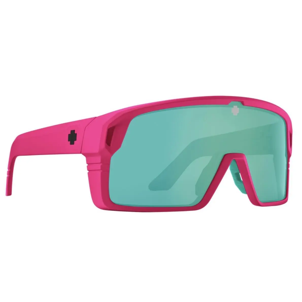 Spy Optic Monolith Sunglasses - Matte Neon Pink / Happy Bronze Green Spectra - Frame: Matte Neon Pink, Lens: Happy Bronze Light Green Spectra Mirror
