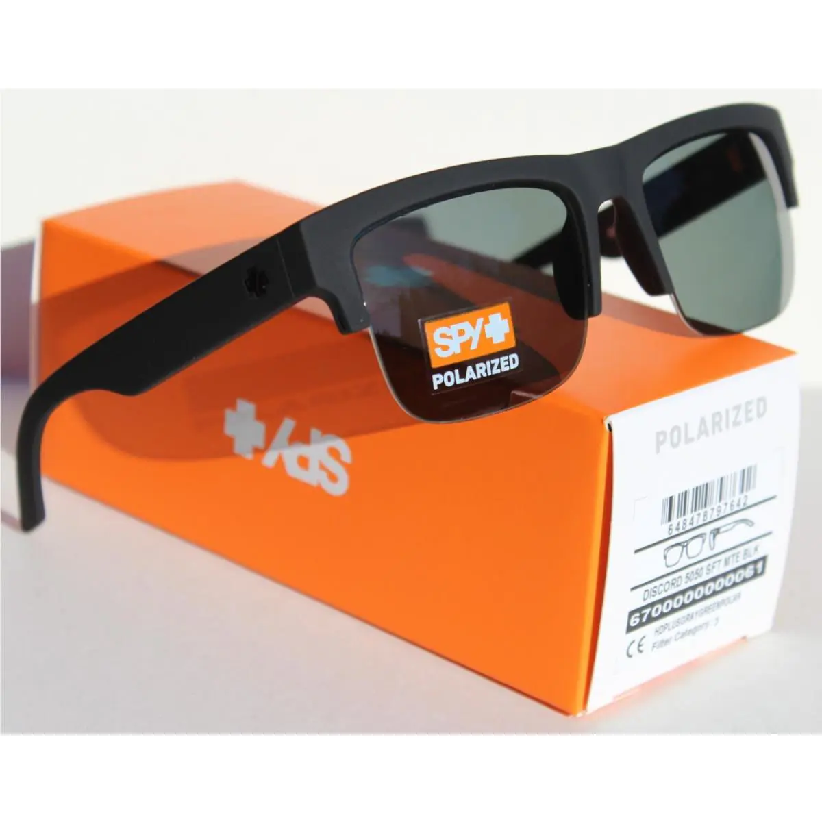 Spy Optics Discord 5050 Polarized Sunglasses Matte Black/hd Plus Gray Green