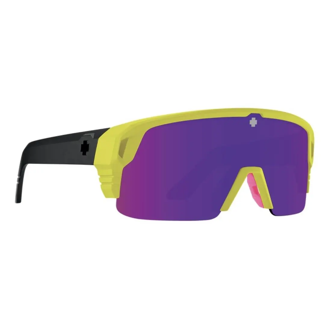Spy Optic Monolith 5050 Sunglasses - Matte Neon Yellow / Happy Bronze Purple - Frame: Matte Neon Yellow, Lens: Happy Bronze Purple Spectra Mirror
