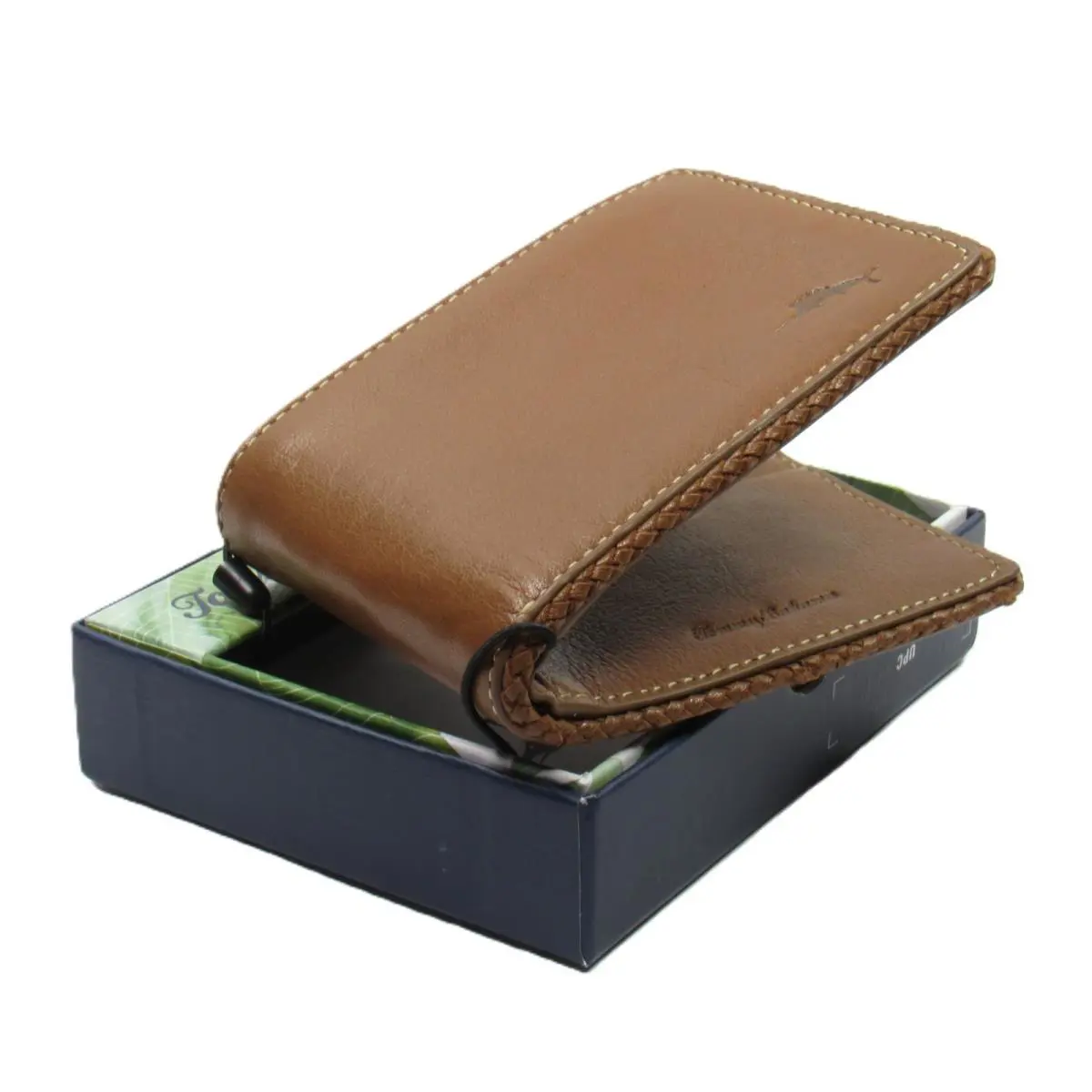 Tommy Bahama Men`s Bifold Wallet Leather Tan