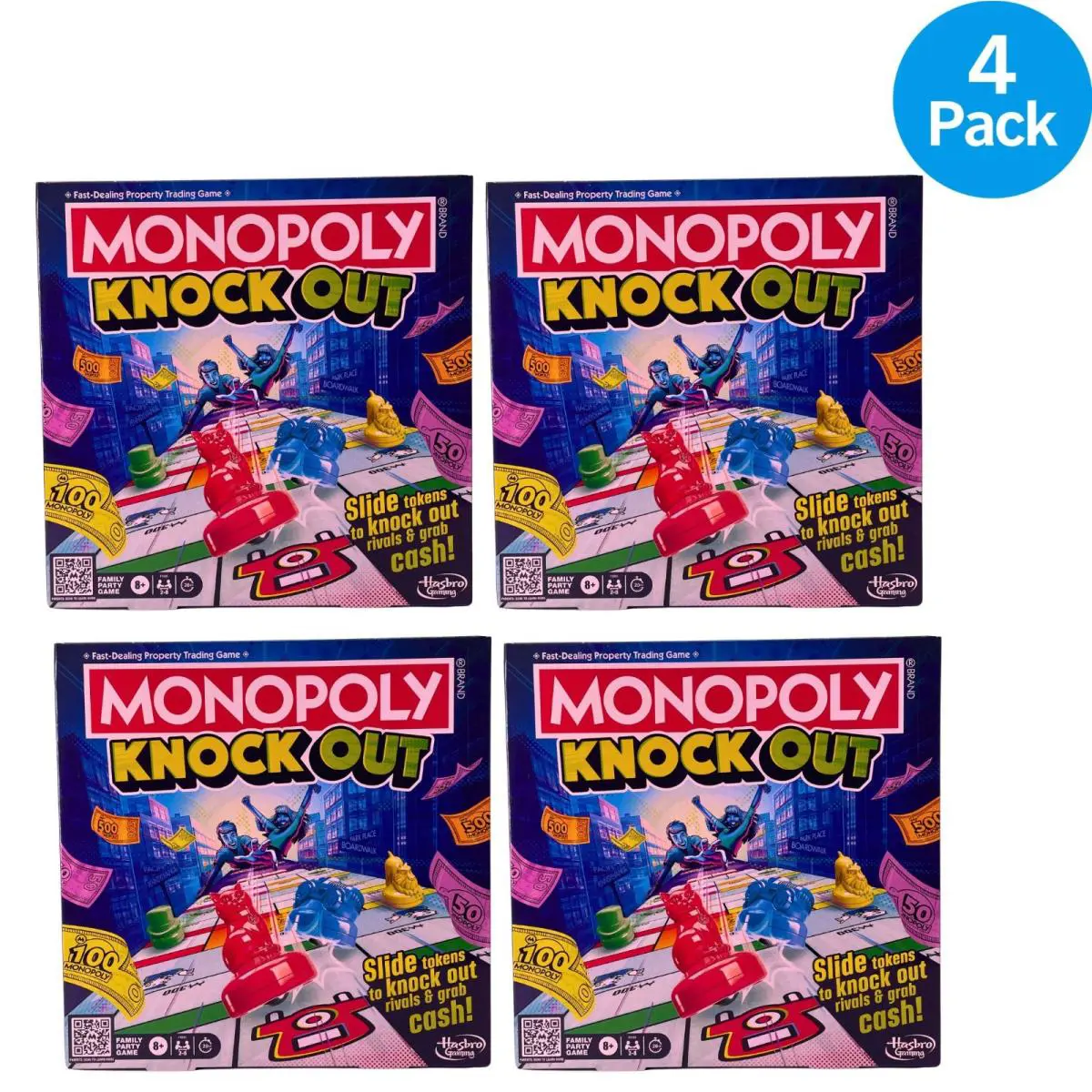 Hasbro Monopoly Knockout Board Game 4 Pack