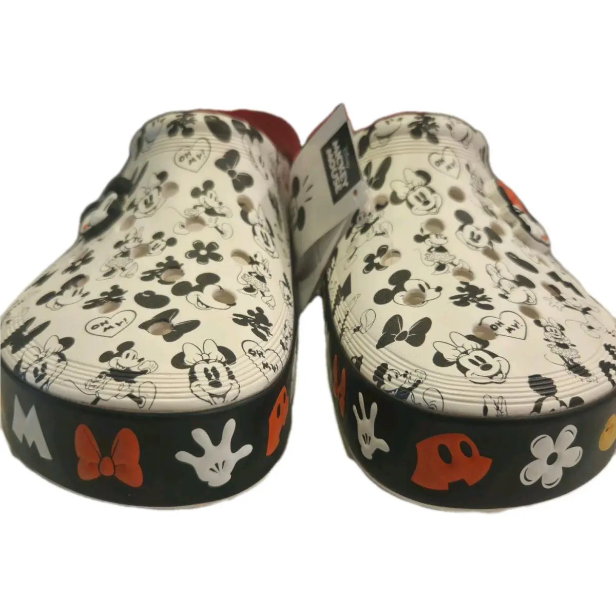 Crocs X Disney Mickey Minnie Off Court Clog Mens Size 13 White Black Tags