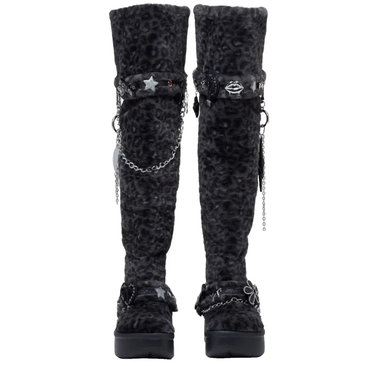 Crocs T-pain Unfurgettable Leopard Knee High Boots Womens 9 Croctober Fan Labho