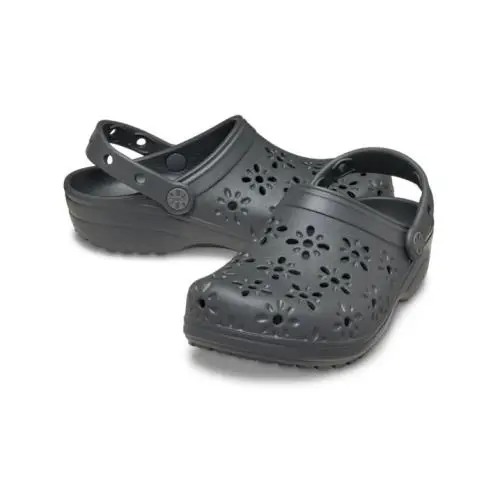 Crocs Classic Clog Casual Slipon Sleeper Slide Unisex 7/9 Shoes Floral Black