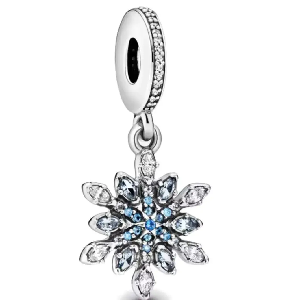 Disney Frozen Queen Elsa Anna Snowflakes Olaf Dangle Charms 925 Crystalized Snowflake Blue dangle by Pandora