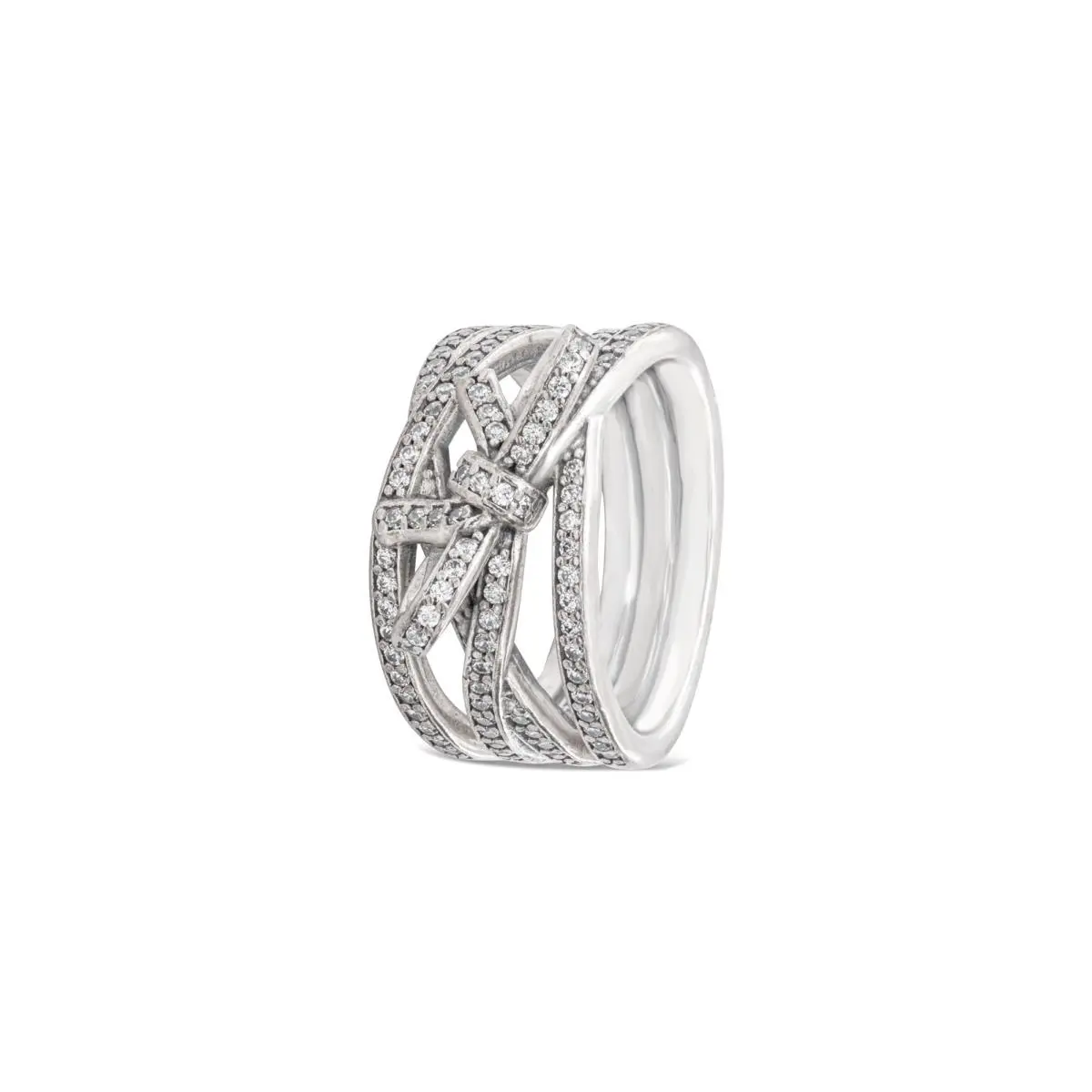 Pandora Sparkling Ribbon and Bow Ring 190995CZ-62