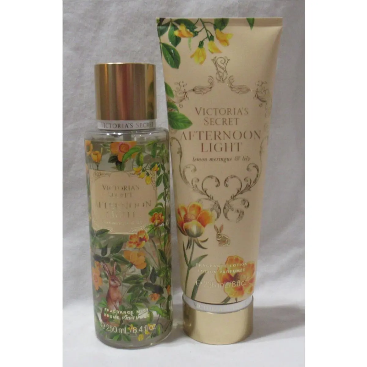 Victoria`s Secret Fragrance Mist Lotion Set Lot of 2 Afternoon Light Lily