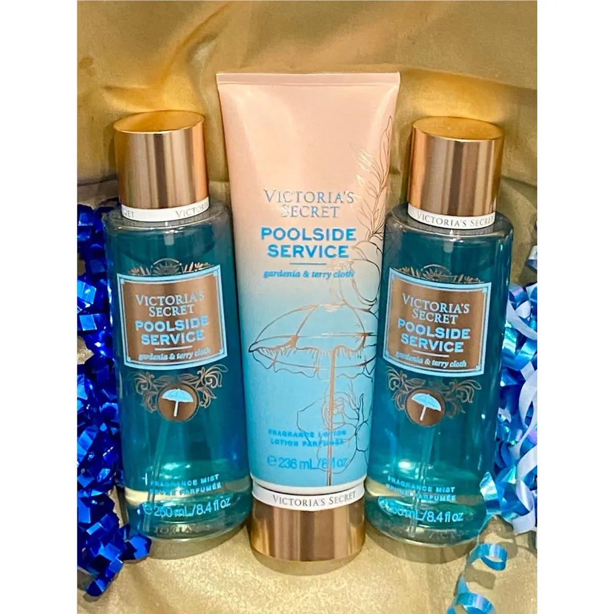 Victoria`s Secret Poolside Service 2 Body Mist 1 Lotion Htf Full Size