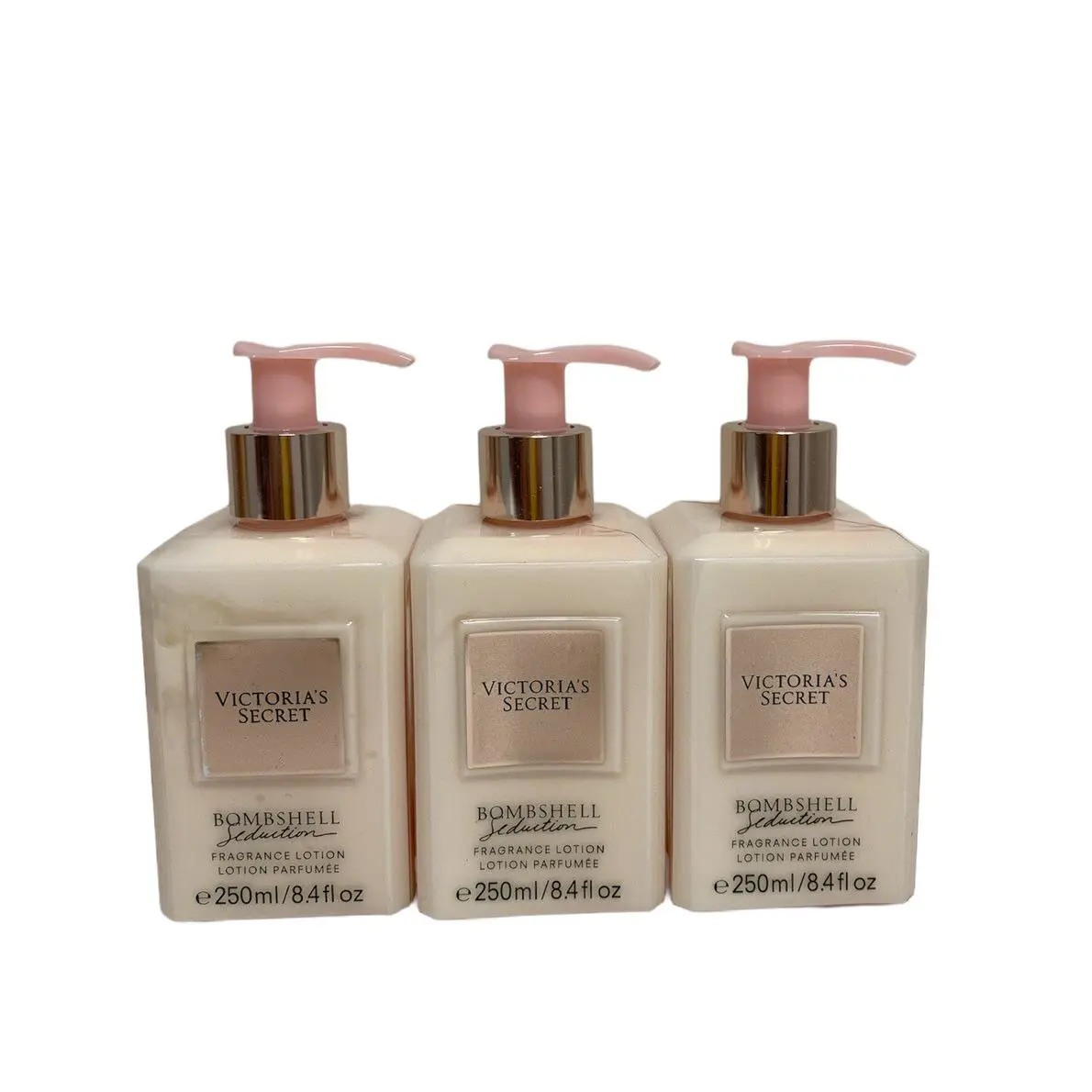 3PC Victoria`s Secret Bombshell Seduction Fragrance Body Lotion 8.4 FL OZ Each by Victoria's Secret