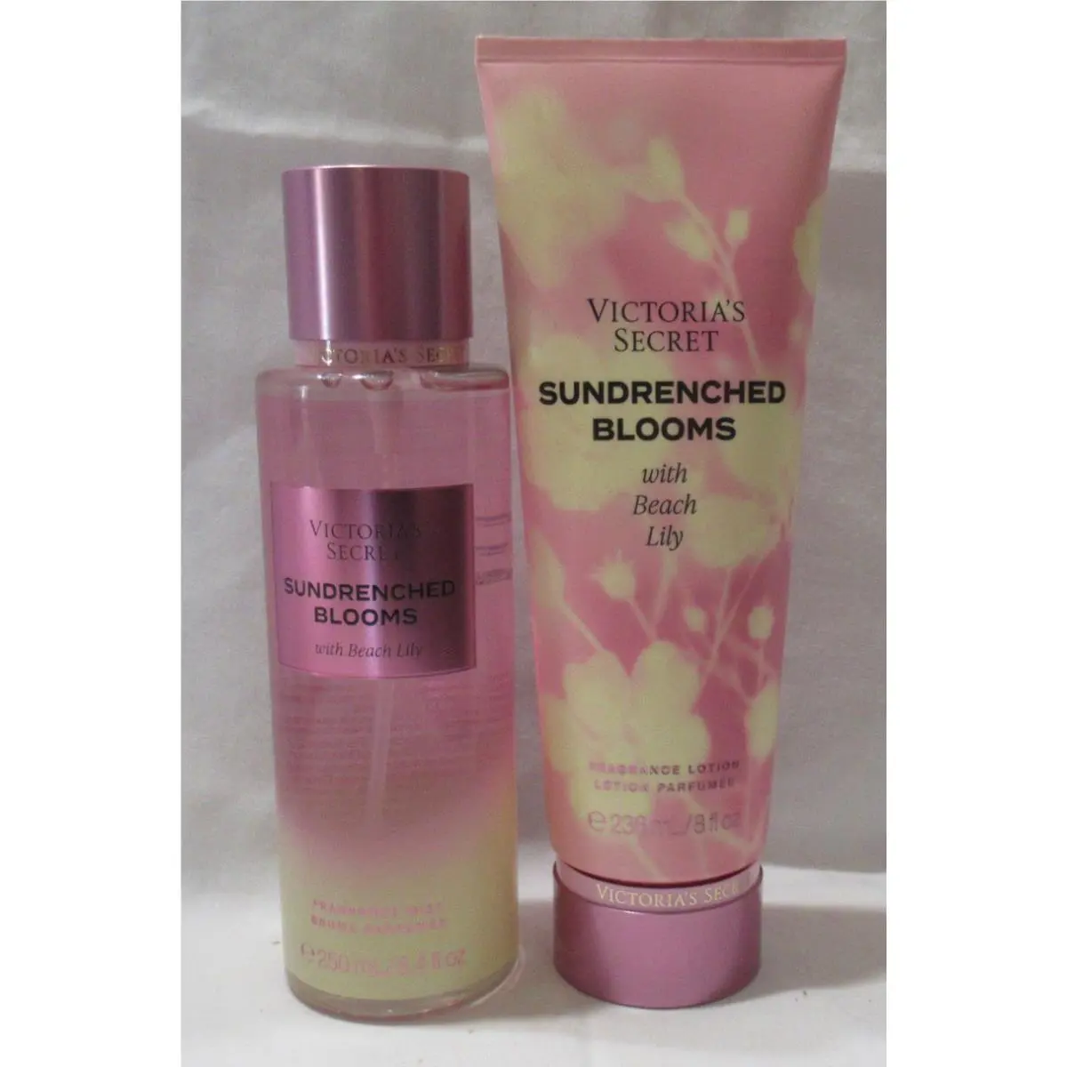 Victoria`s Secret Fragrance Mist Lotion Set Lot of 2 Sundrenched Blooms