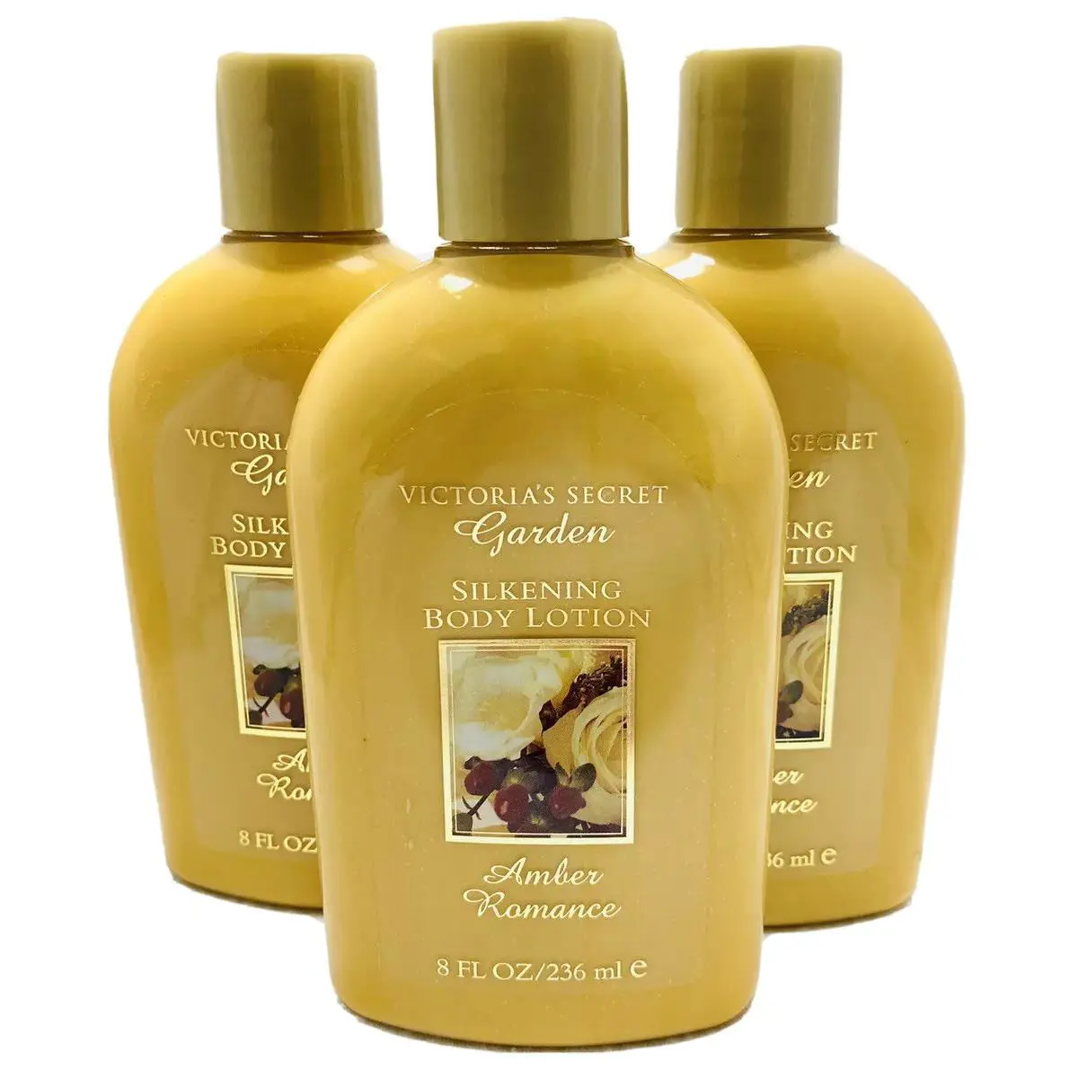 3 Vintage Victorias Secret Amber Romance 8oz ea by Victoria's Secret