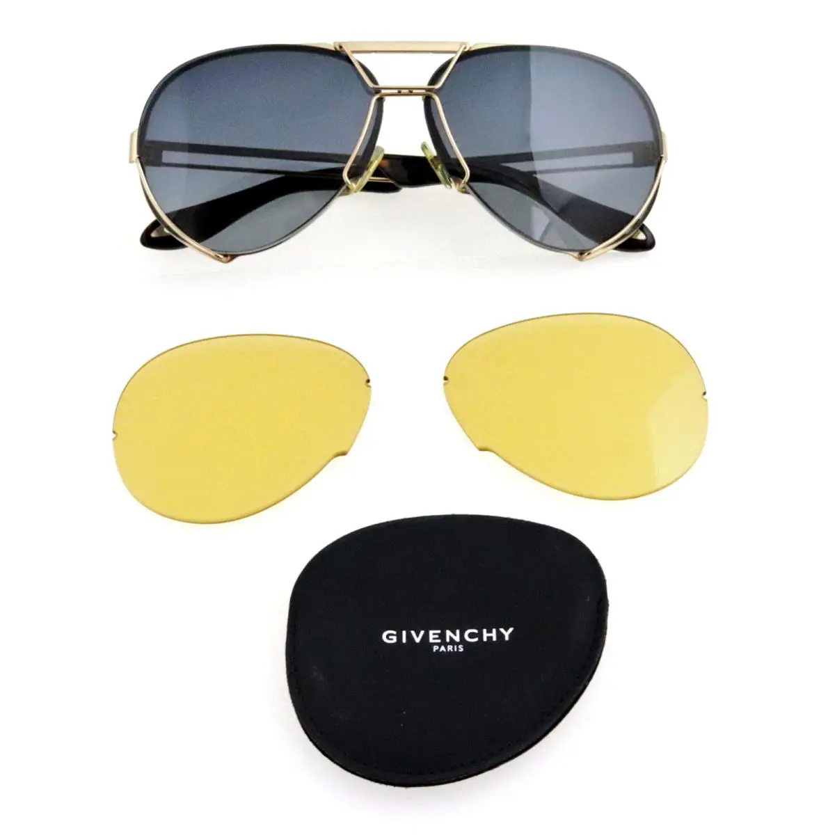 Givenchy GV7014/S J5GNP 65mm Gold Aviator Sunglasses Italy + Bonus Lens