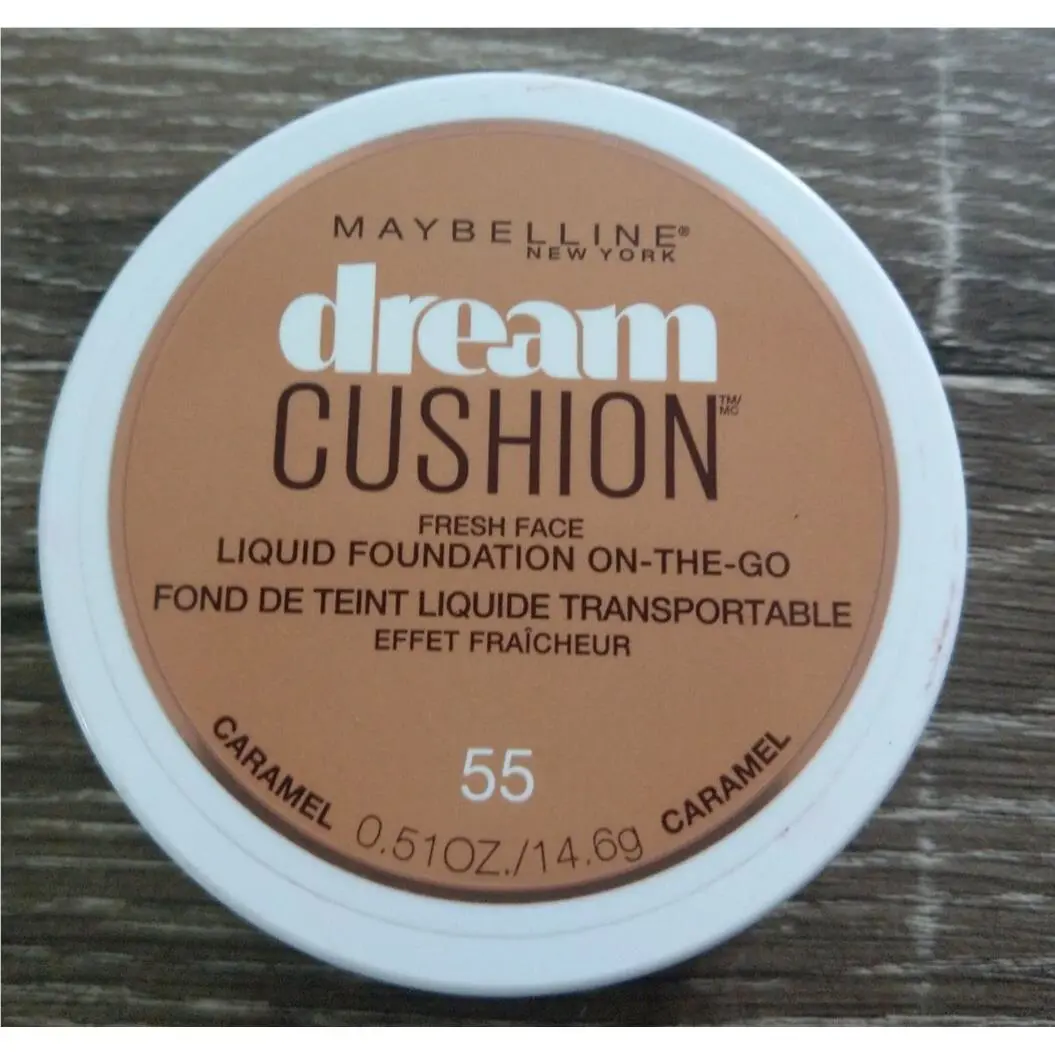 Maybelline New York Dream Cushion Liquid Foundation On-the-go Caramel 55. New