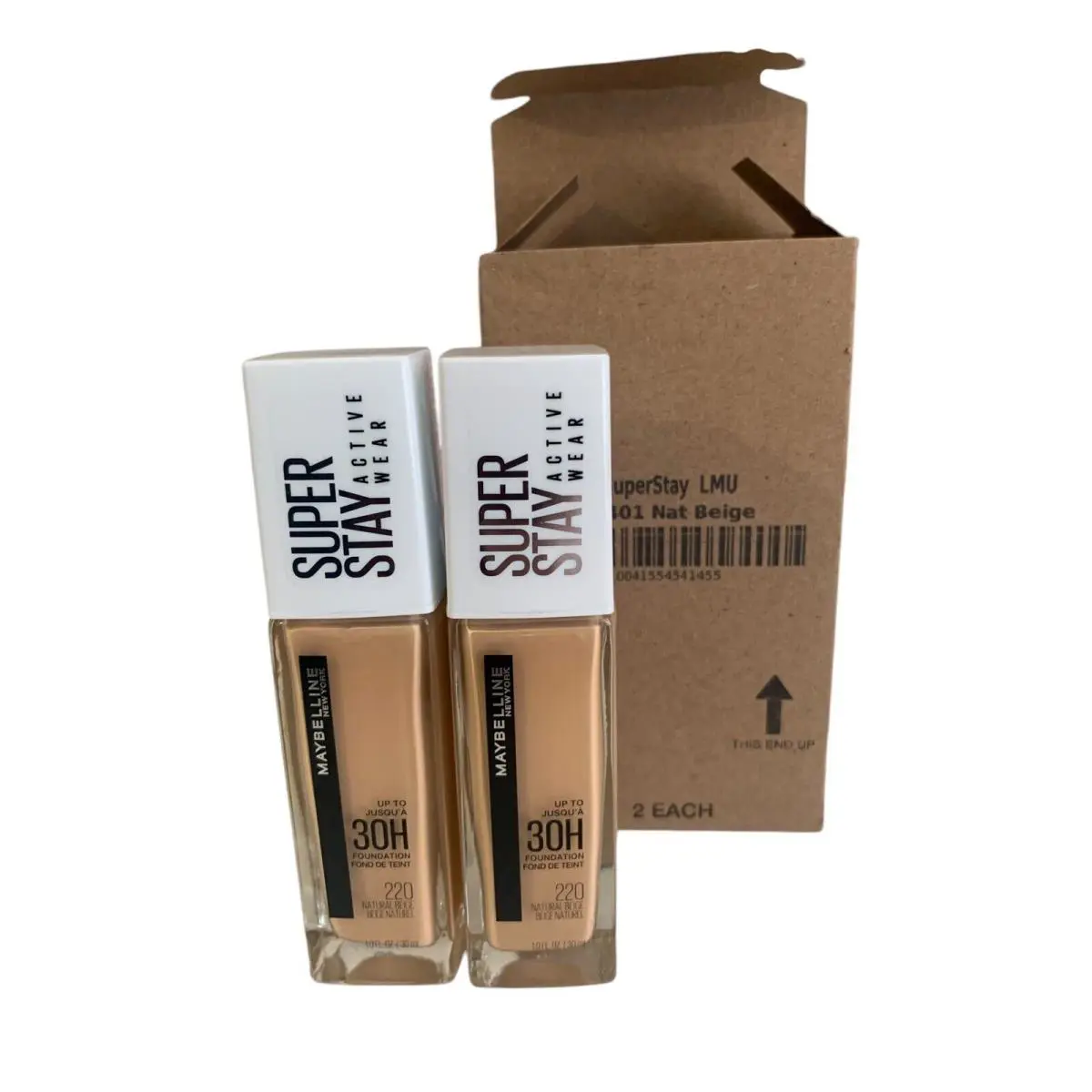 2 Pack  Superstay Full Coverage 30 Hour Foundation 220 Natural Beige by Maybelline