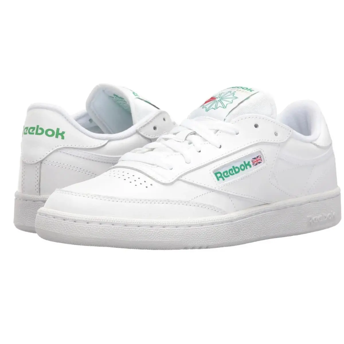 Reebok Club C 85 Men Tennis Shoes Leather Upper Causal Shoes - Int/White/Green