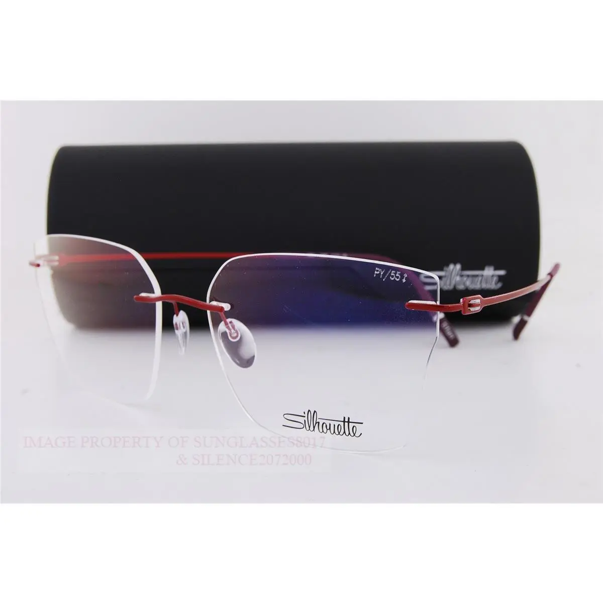 Silhouette Eyeglass Frames The Refined 5593/PY 3040 Striking Red 55mm