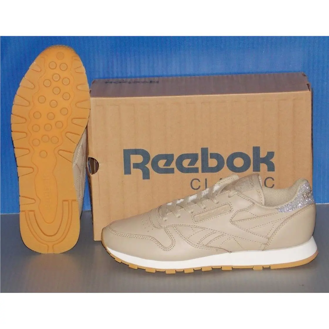 Reebok shoes - REEBOK CL LTHR MET DIAMOND - OATMEAL TAN (UPC: 889772263215) 0